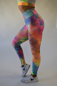 Model wearing Glitteractive Chroma Tie Dye Legging